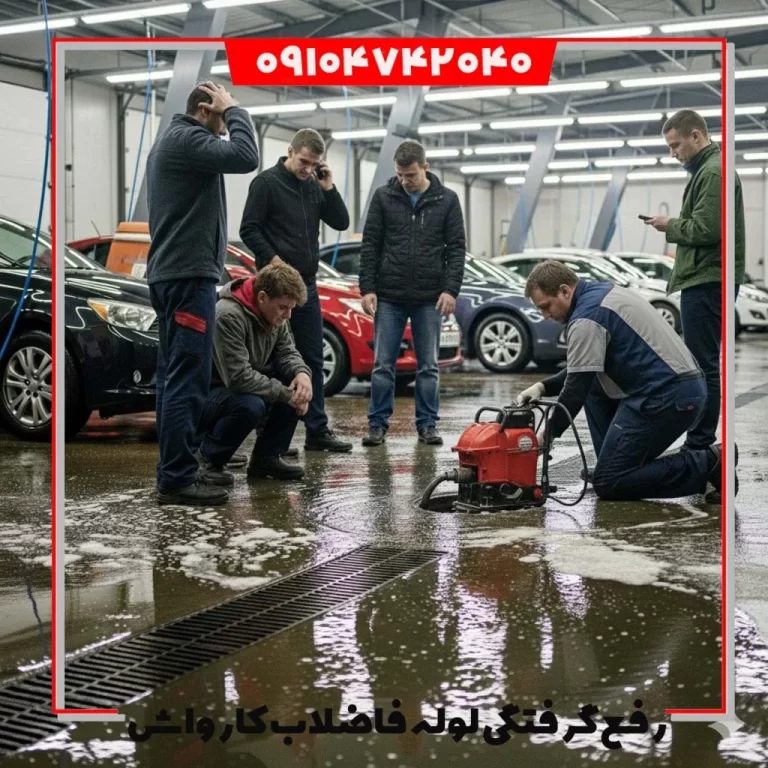 رفع گرفتگی لوله فاضلاب کارواش با تجهیزات قدرتمند، توسط لوله بازکن کارواش تهران.