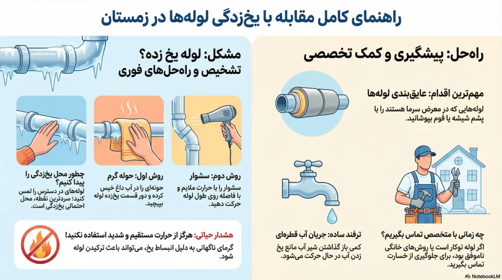 یخ زدگی لوله در زمستان